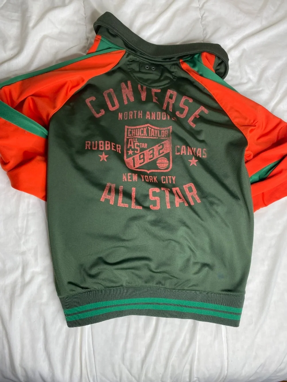 RARE Vintage Converse Track Jacket Green and Orange